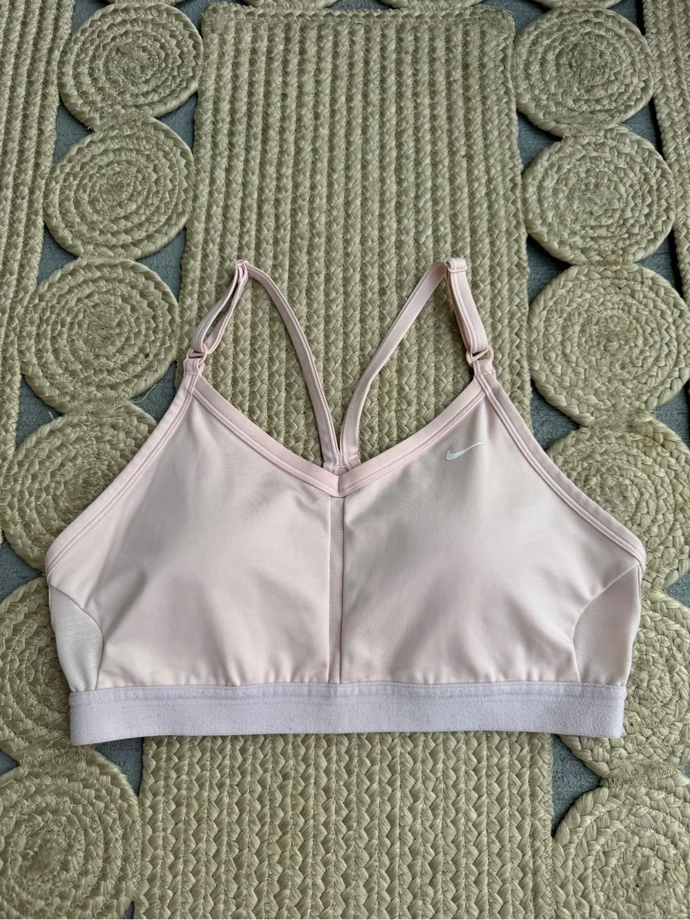Nike Pale Pink Dri-FIT Adjustable Straps Sports Bra Size XL